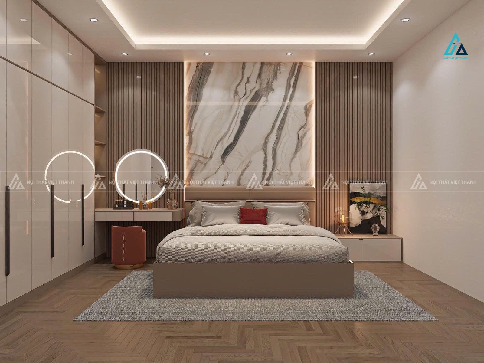 Mẫu thiết kế bàn trang điểm gỗ công nghiệp 2 ngăn kéo