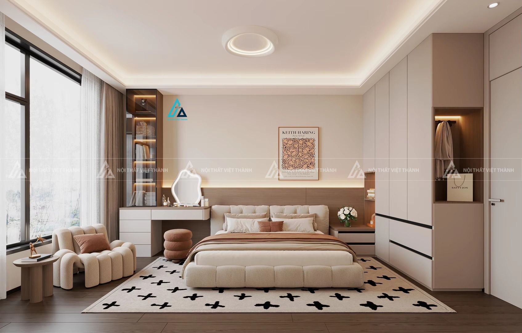 Mẫu thiết kế combo phòng ngủ đầy đủ tiện nghi