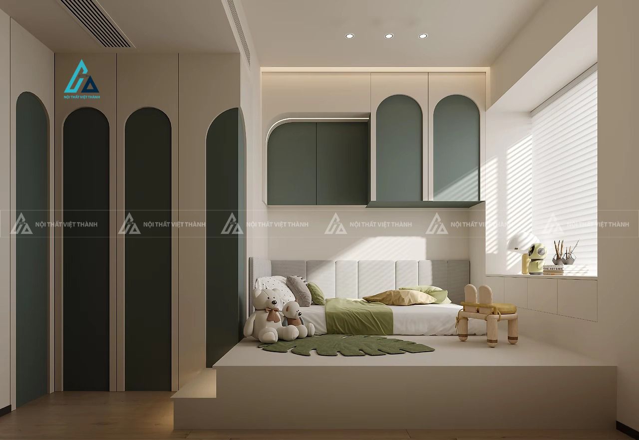 Mẫu thiết kế giường ngủ trẻ em có cầu thang