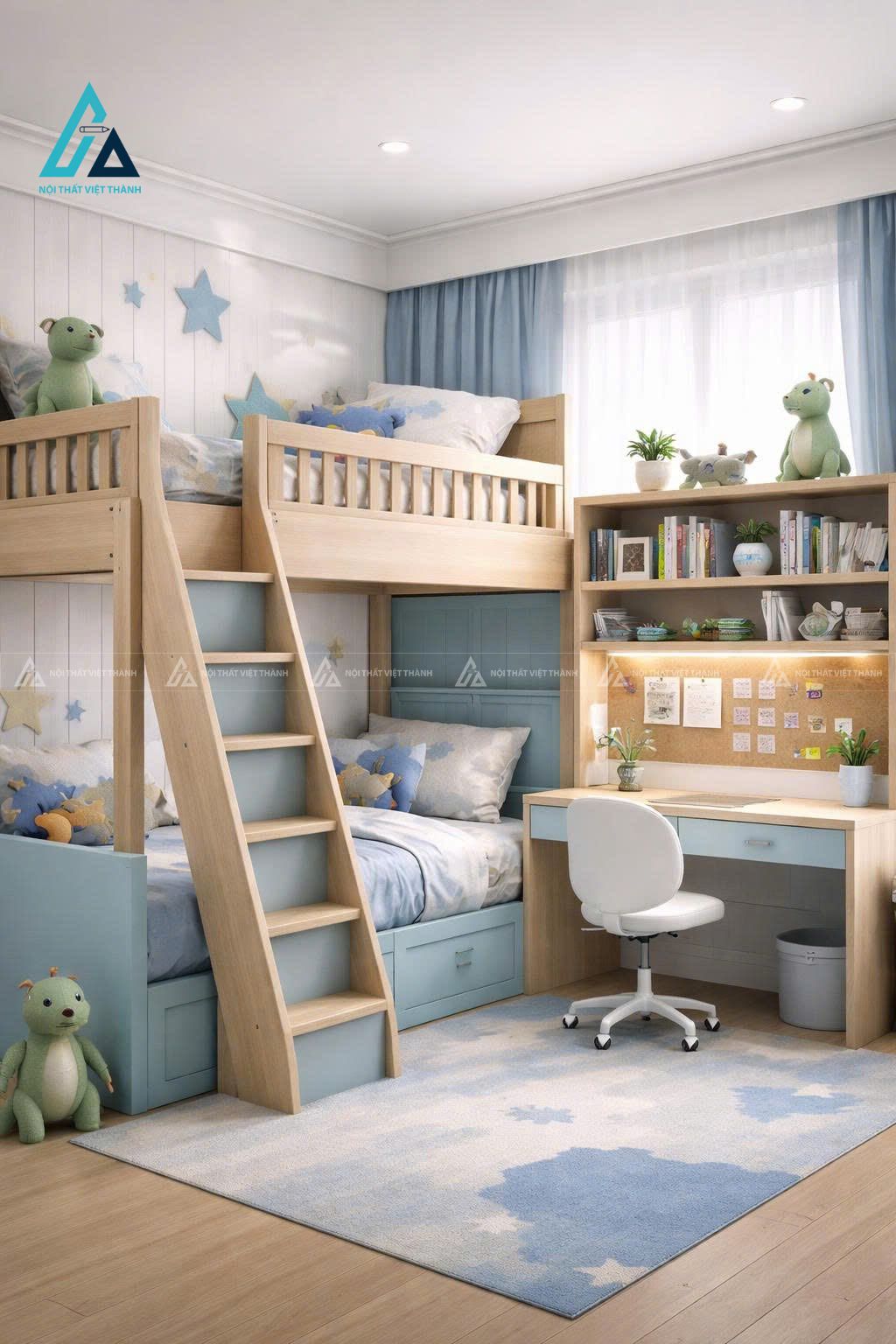 Mẫu thiết kế giường ngủ trẻ em giường tầng
