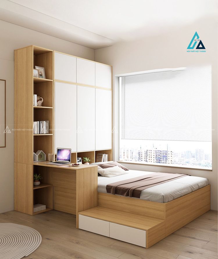 Mẫu thiết kế giường ngủ trẻ em tích hợp nhiều công năng