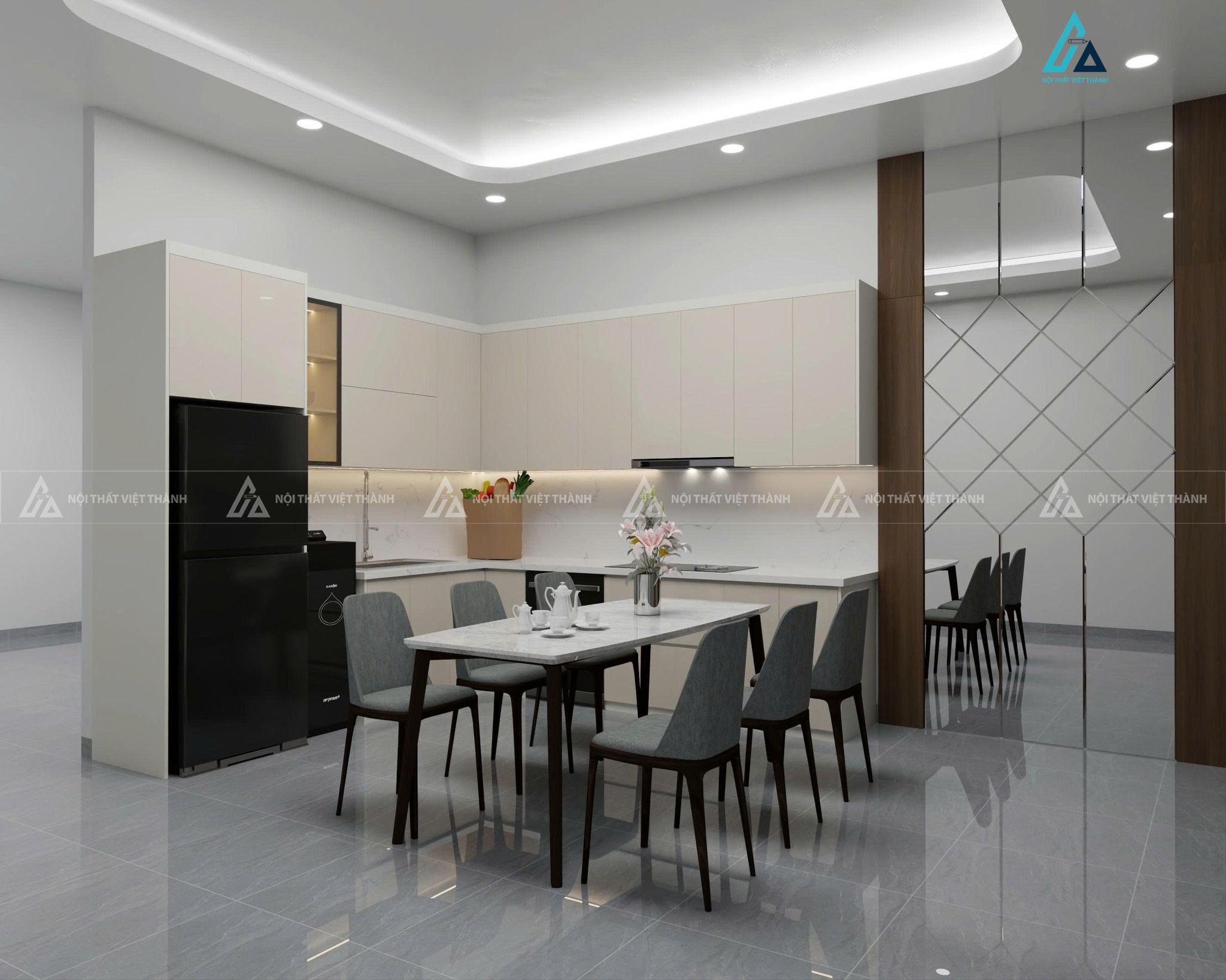 Thiết kế nội thất nhà bếp hiện đại, tiện nghi