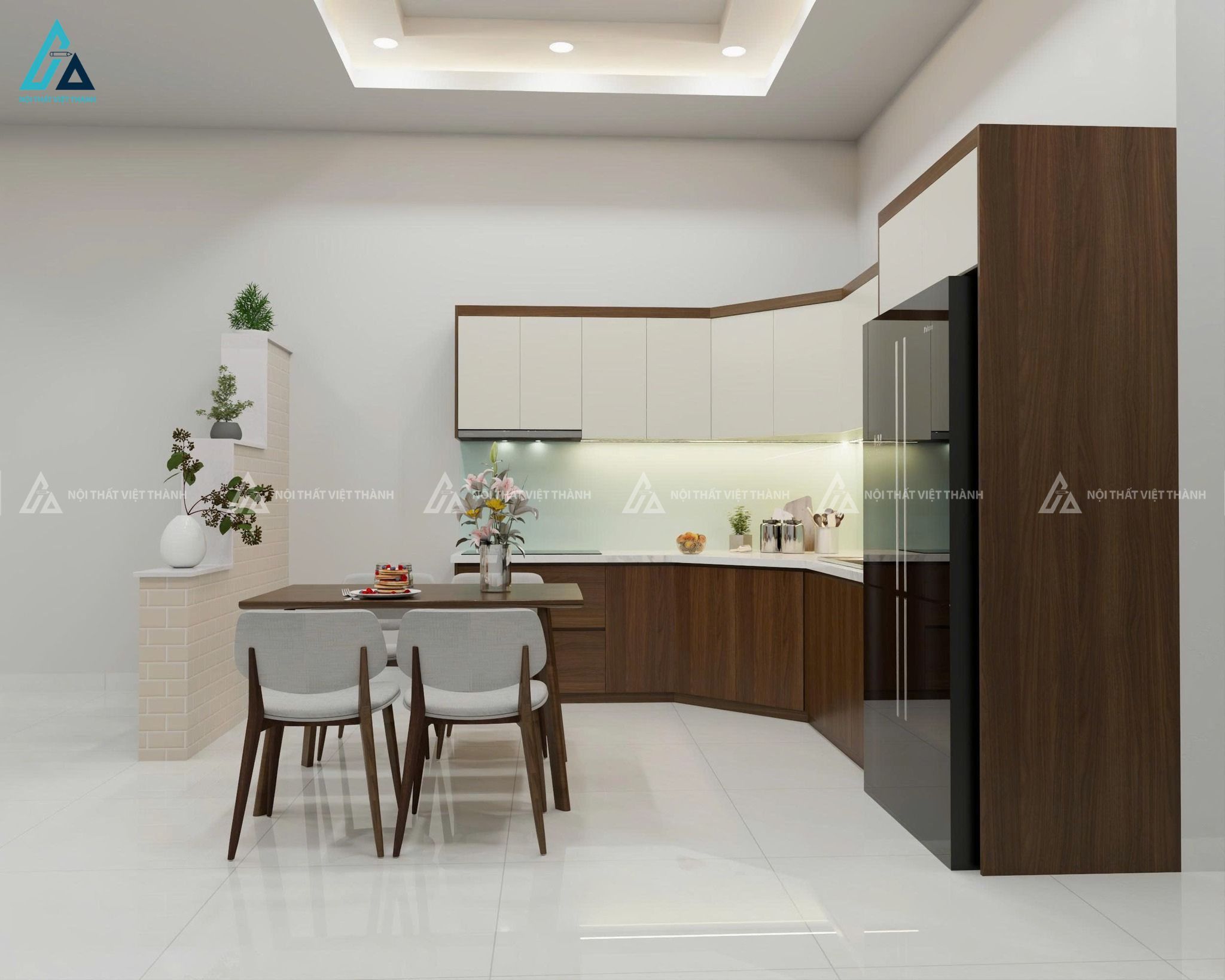 Thiết kế nội thất phòng bếp tối giản