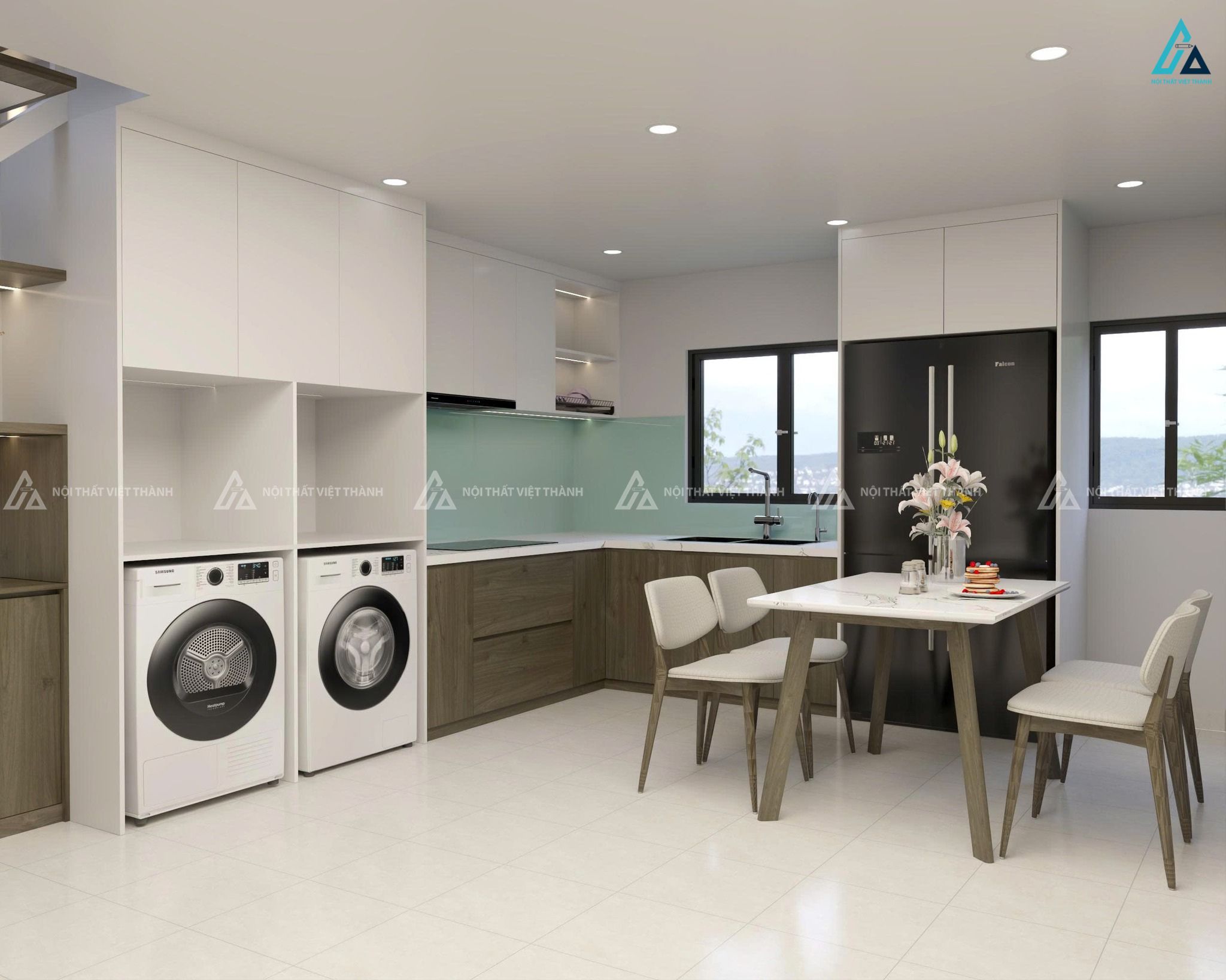 Thiết kế nội thất nhà bếp cho căn hộ chung cư hiện đại