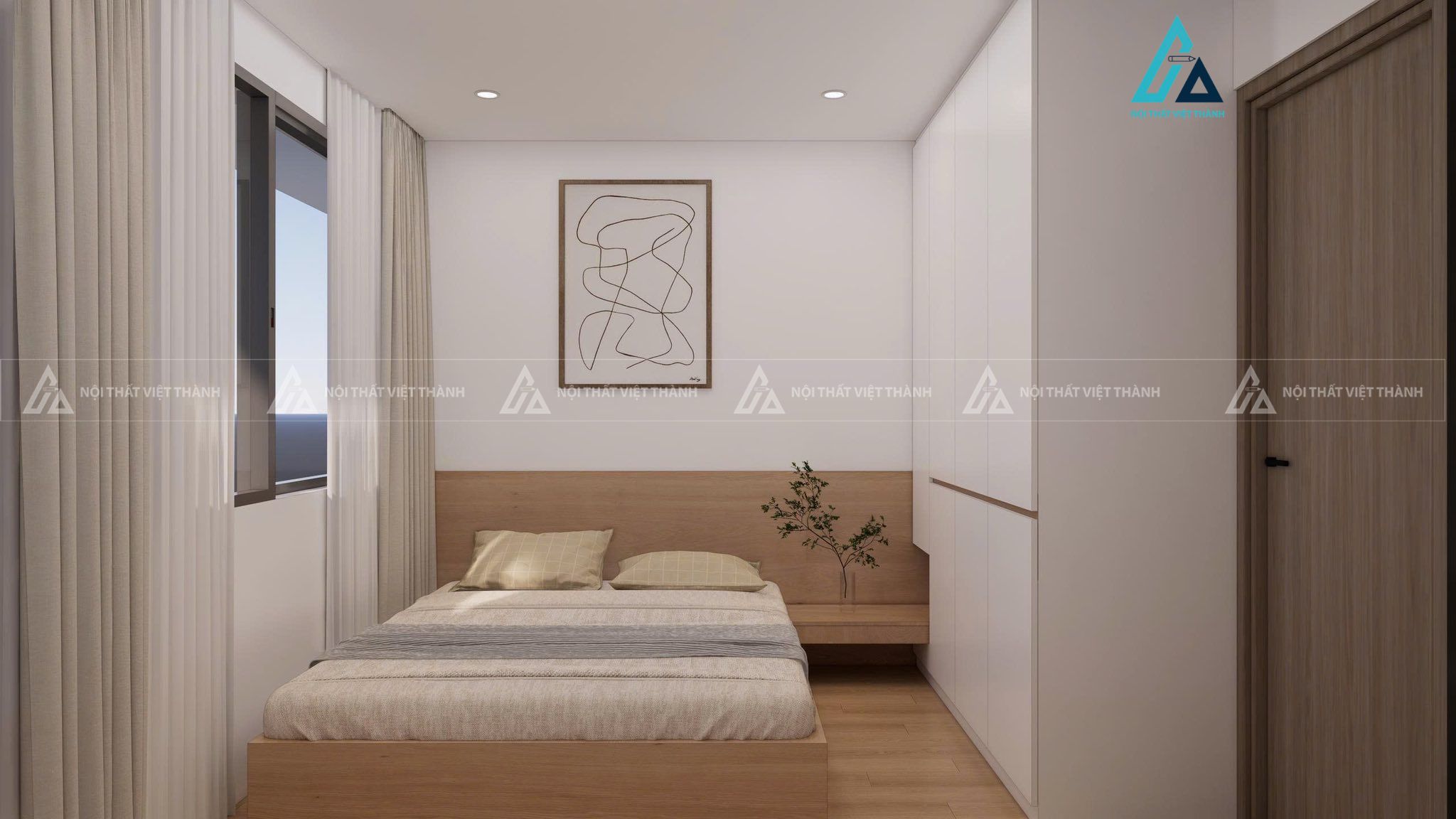 Mẫu thiết kế nội thất căn hộ chung cư màu vàng trắng nhẹ nhàng, tinh tế