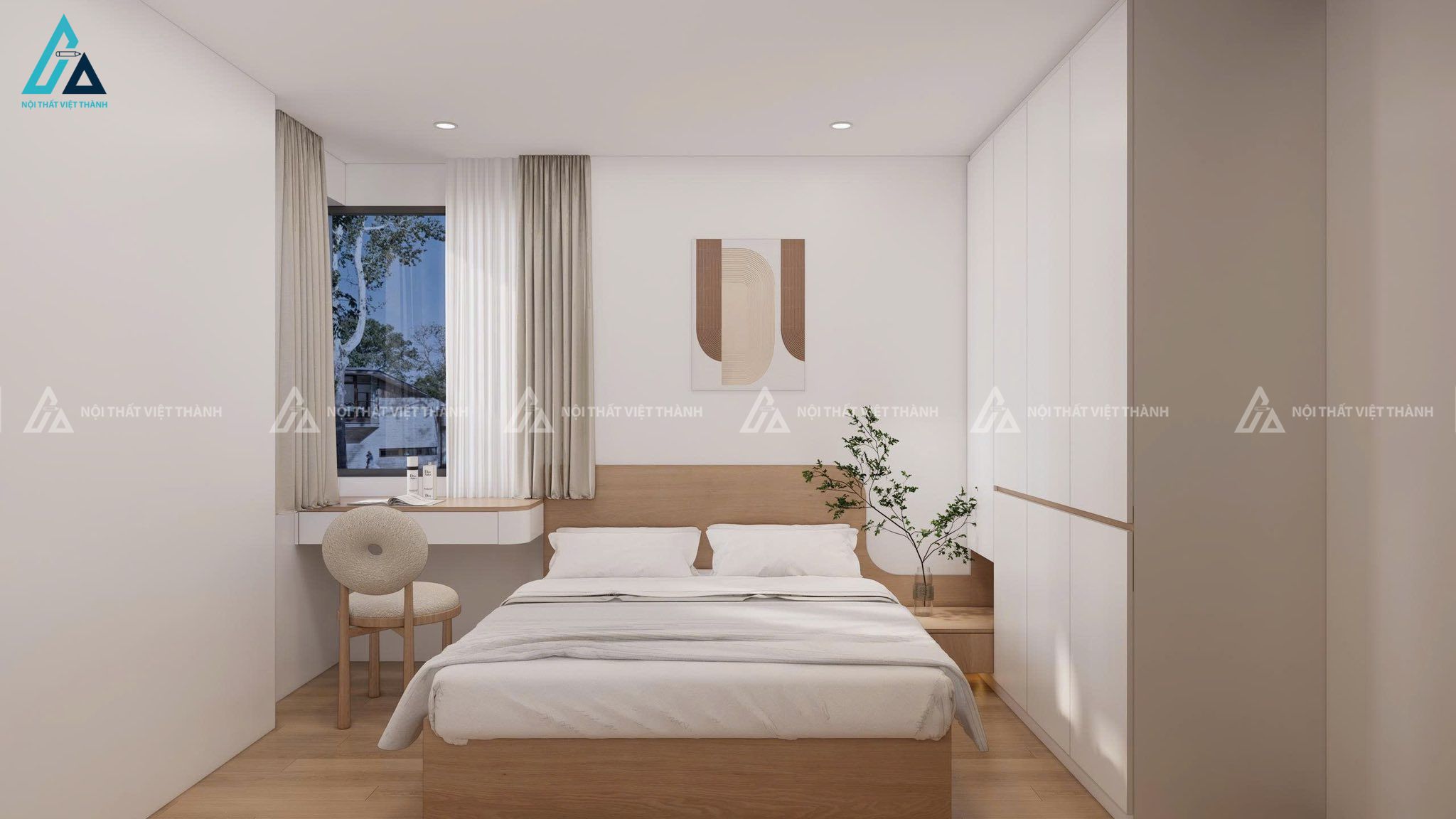 Mẫu thiết kế nội thất căn hộ chung cư thiết kế hài hòa giữa công năng và thẩm mỹ.