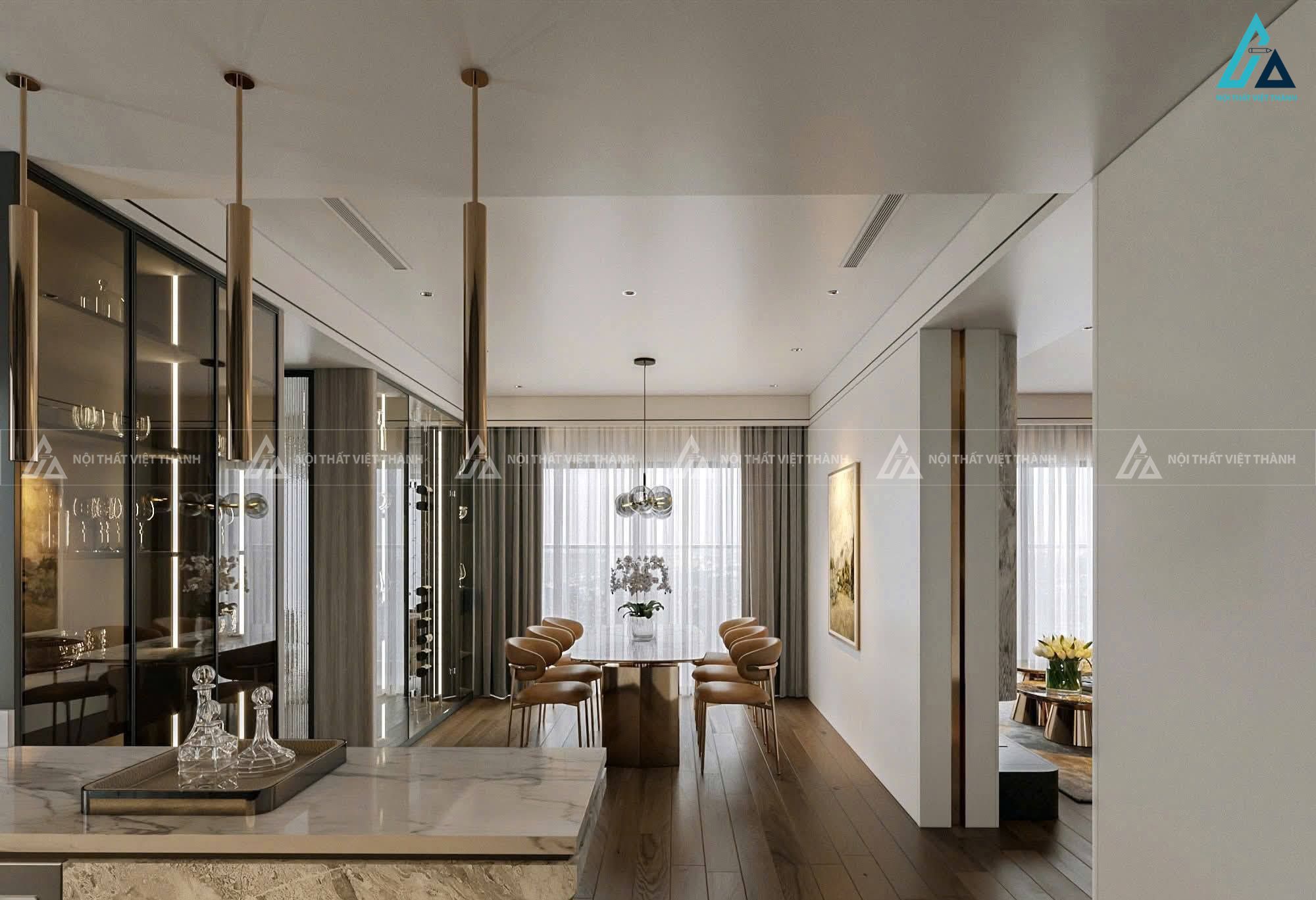 Mẫu thiết kế nội thất căn hộ chung cư Penthouse đẹp, lộng lẫy