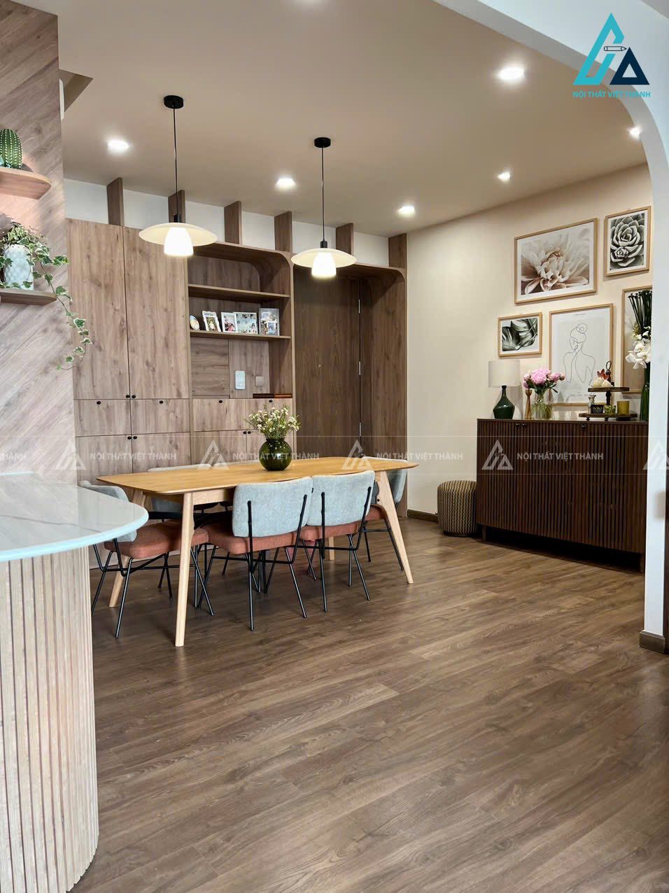 Mẫu thiết kế nội thất căn hộ chung cư gỗ nâu thẩm mỹ
