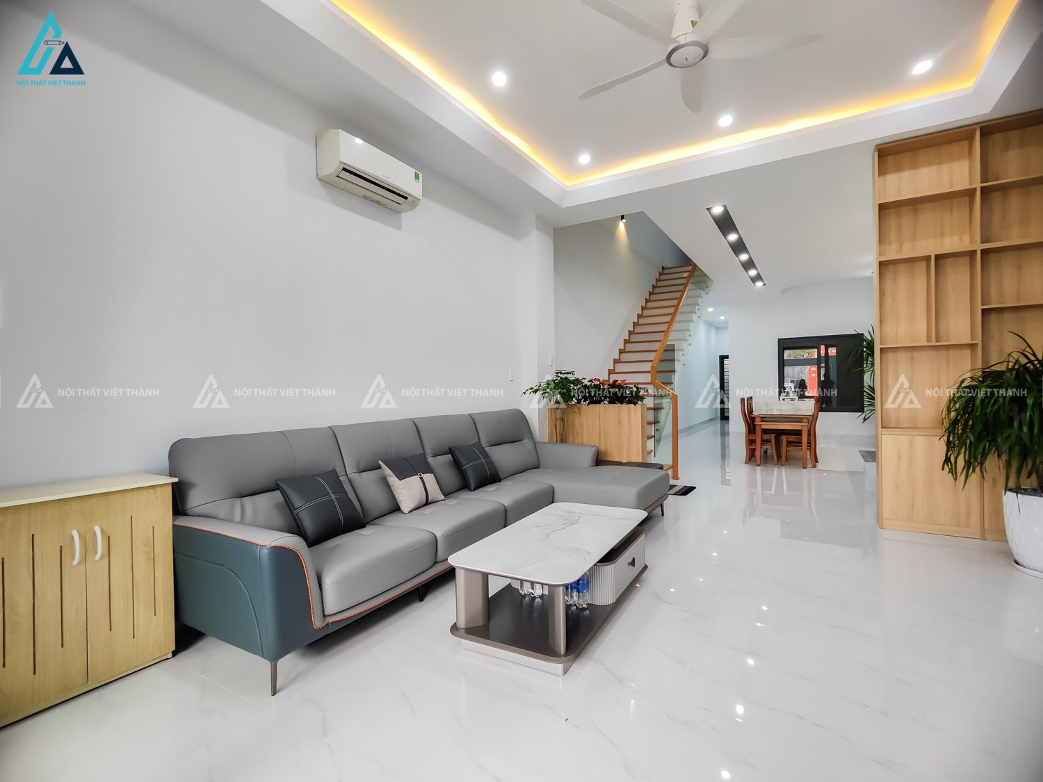Mẫu thiết kế nội thất phòng khách tối giản, thoáng đãng