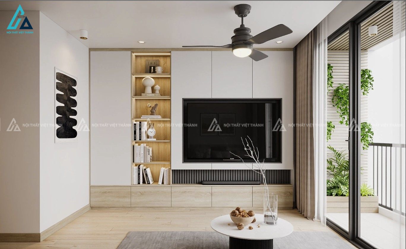Mẫu thiết kế nội thất phòng khách cho căn hộ chung cư thoáng đãng