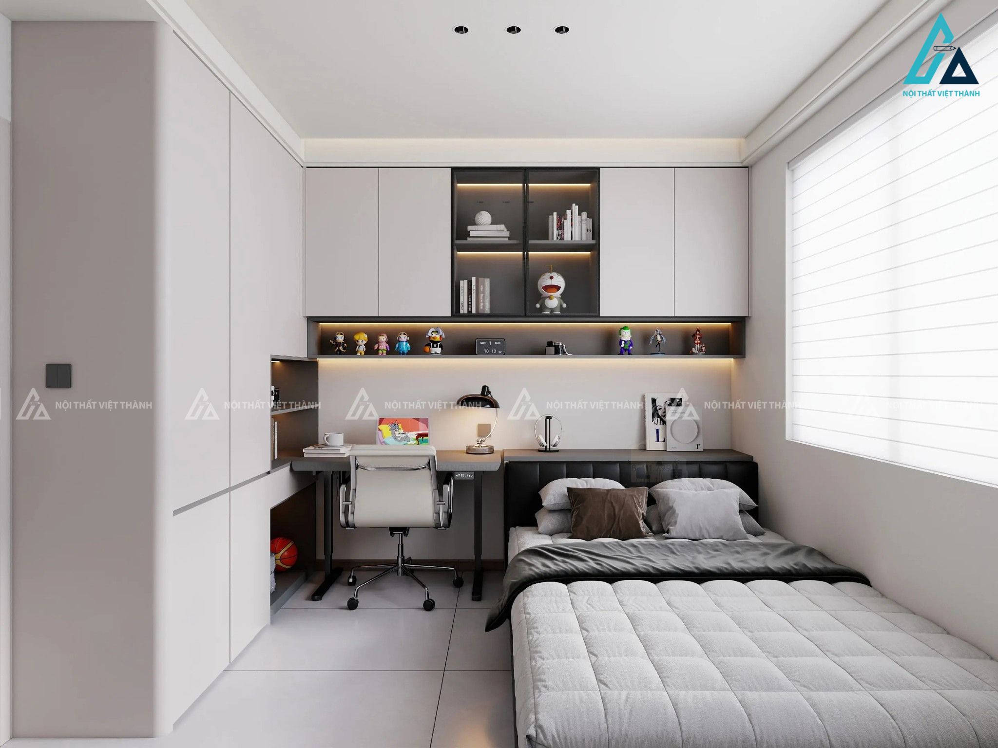 Mẫu thiết kế nội thất phòng ngủ trẻ em đơn giản, hiện đại