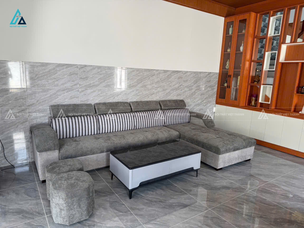 Thiết kế thi công nội thất sofa phòng khách anh Văn Hùng Bến Lức Long An 3