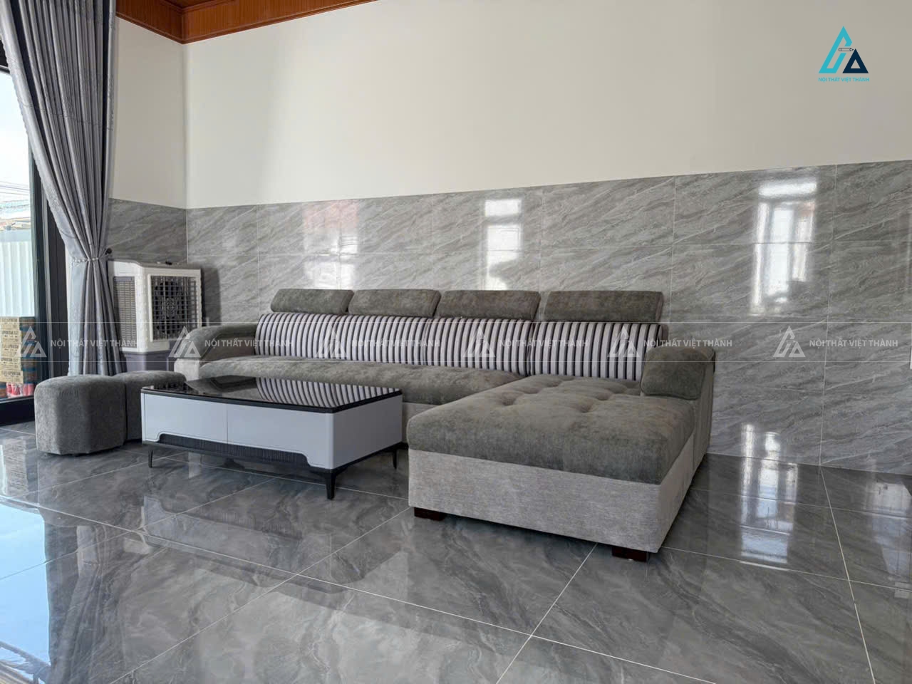 Thiết kế thi công nội thất sofa phòng khách anh Văn Hùng Bến Lức Long An 4