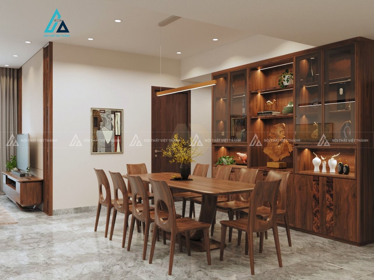 Mẫu thiết kế tủ rượu gỗ tự nhiên nâu đỏ cao cấp