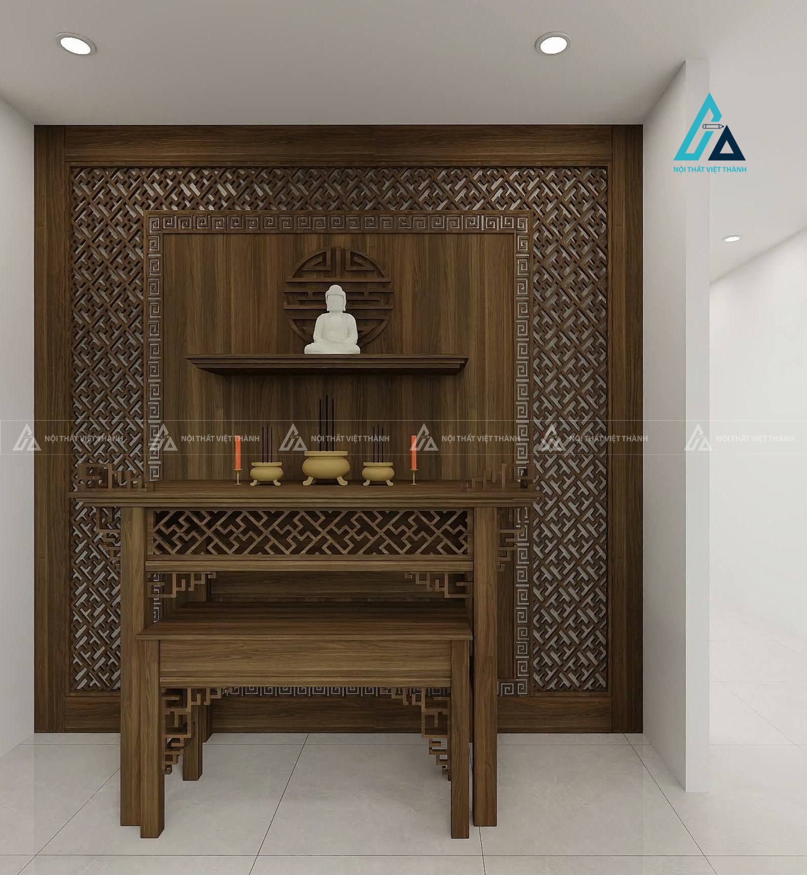 Mẫu thiết kế vách ngăn phòng thờ CNC