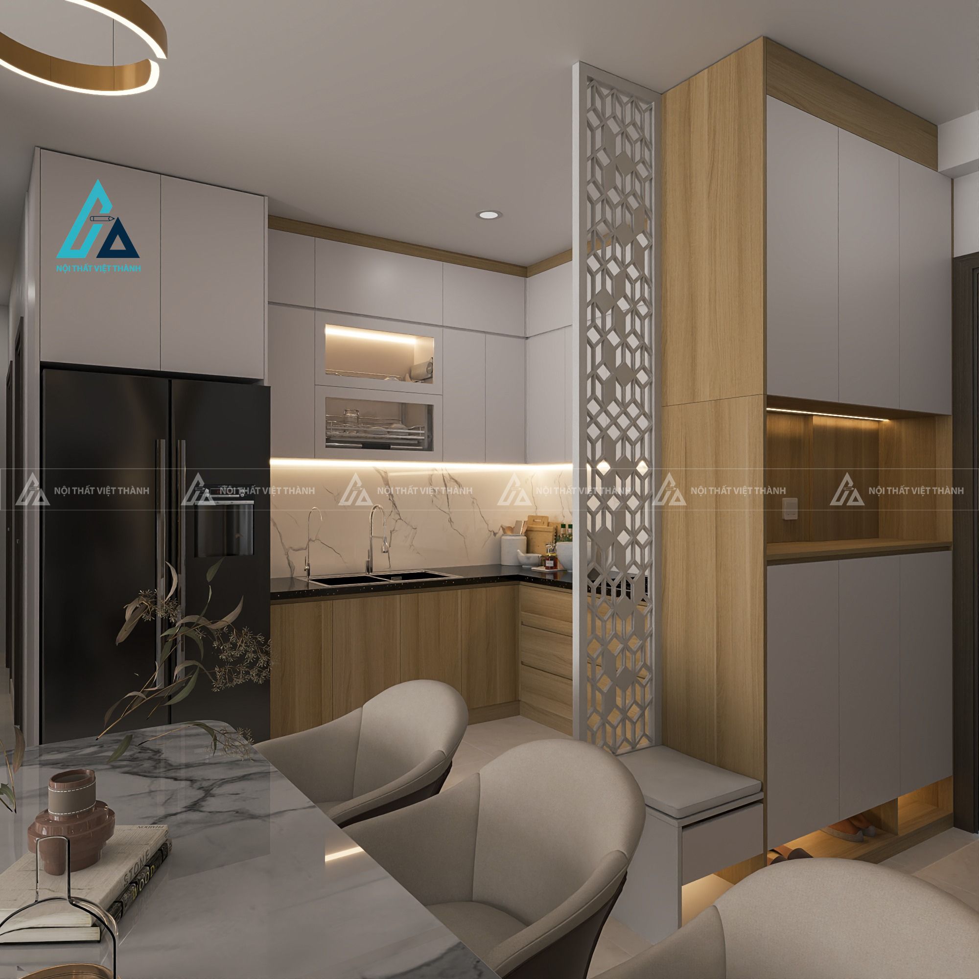 Mẫu thiết kế vách trang trí CNC nghệ thuật trắng