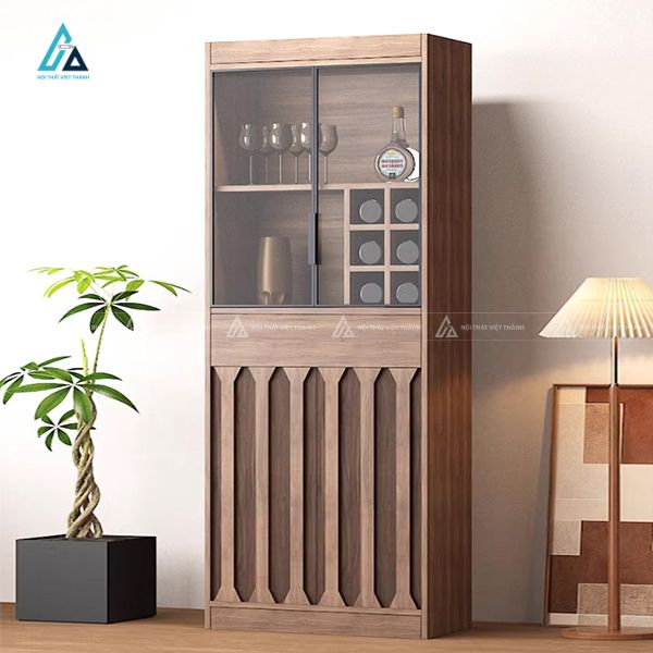 Tủ rượu mini cửa lùa kính hiện đại cho phòng khách 2