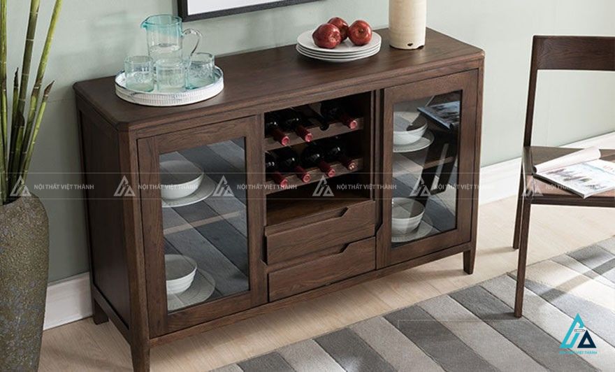 Tủ rượu phòng khách thiết kế thấp kết hợp hộc kéo đa năng 2