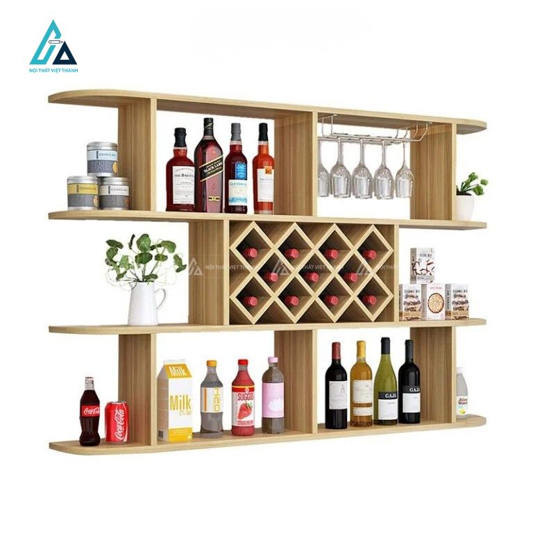 Kệ để rượu treo tường 3 tầng hiện đại tối ưu không gian