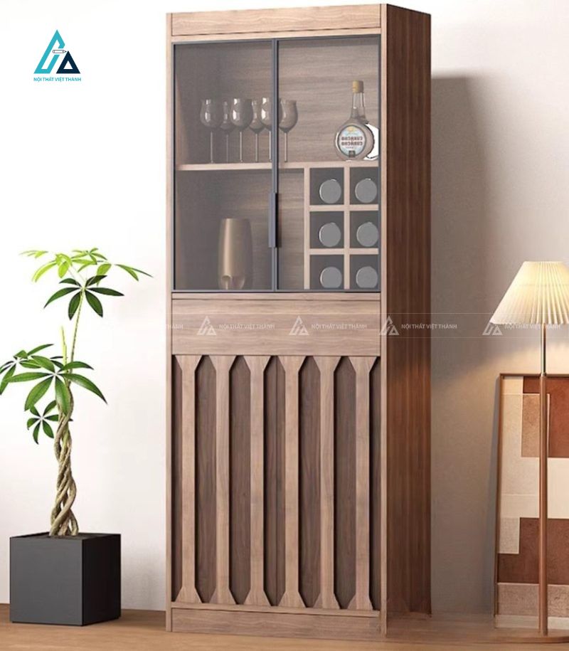Tủ rượu mini cửa lùa kính hiện đại cho phòng khách 3