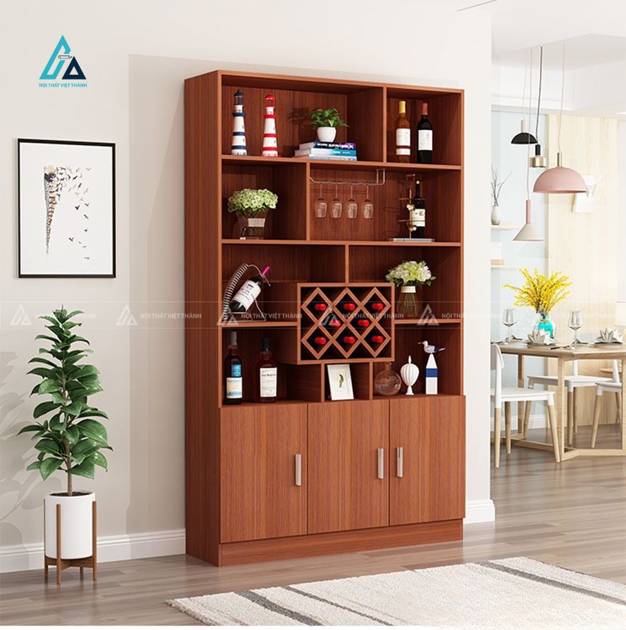 Tủ rượu gia đình thiết kế dáng cao có hộc thoáng đa năng 4