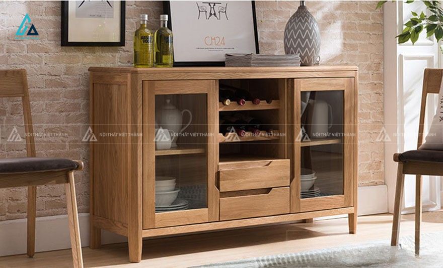 Tủ rượu phòng khách thiết kế thấp kết hợp hộc kéo đa năng 3