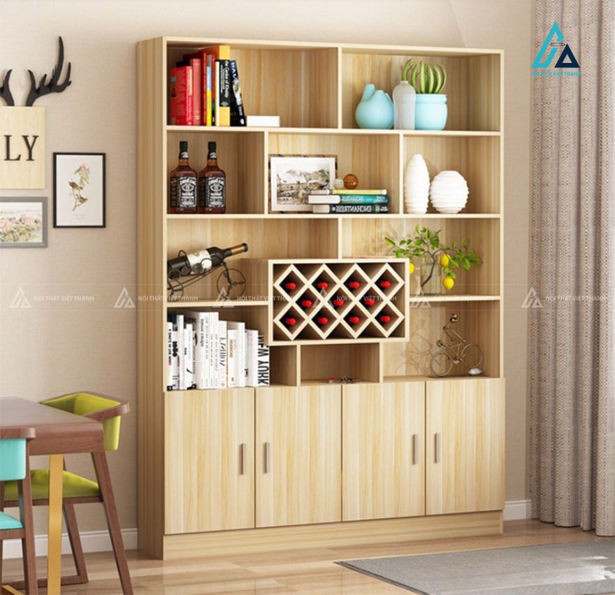 Tủ rượu gia đình thiết kế dáng cao có hộc thoáng đa năng