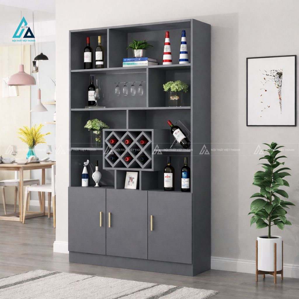 Tủ rượu gia đình thiết kế dáng cao có hộc thoáng đa năng 7