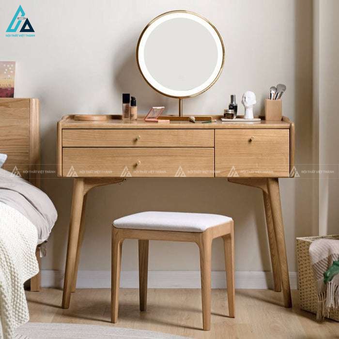 Mẫu bàn trang điểm gỗ vàng hiện đại