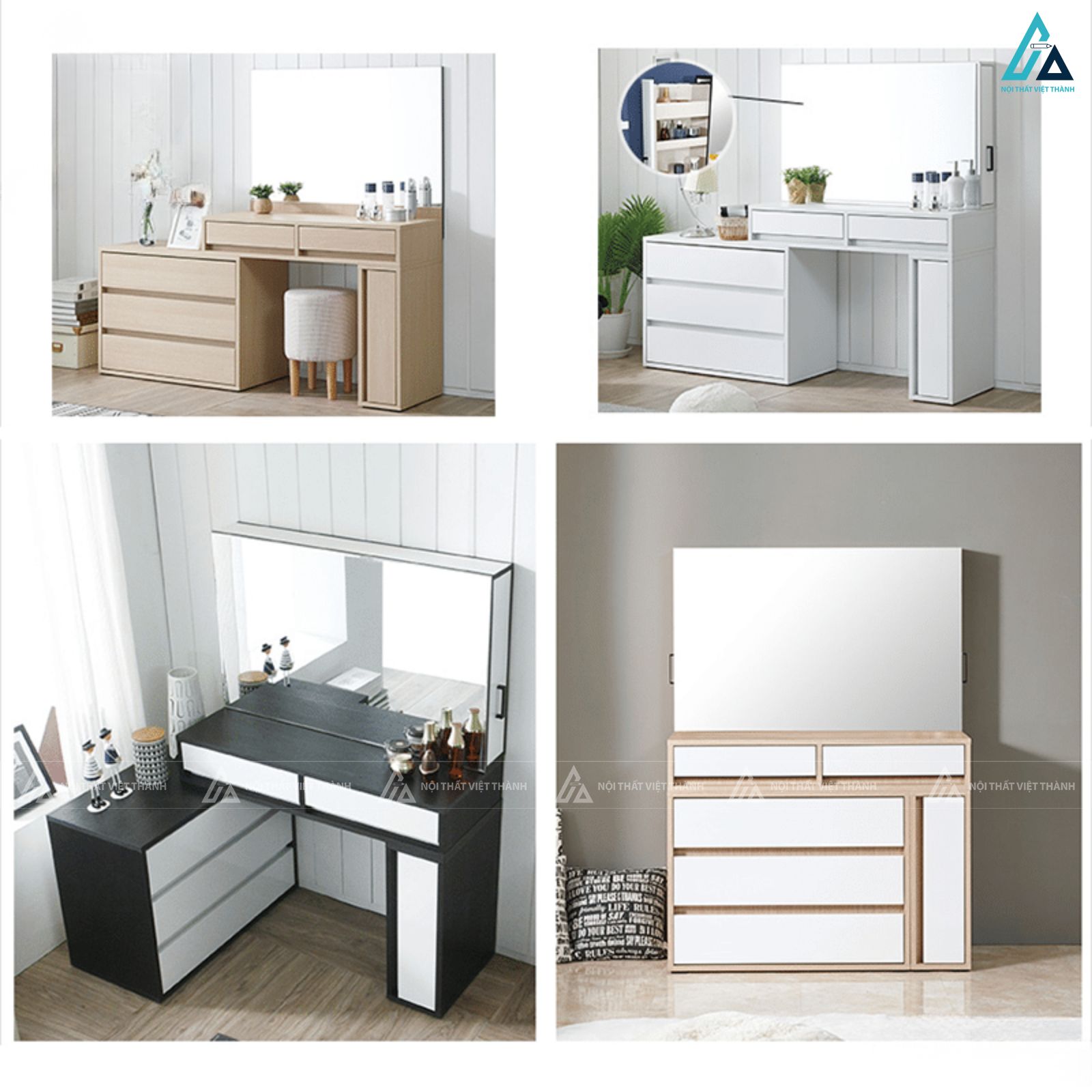 Bàn trang điểm cao cấp thiết kế nhiều ngăn kéo lưu trữ thông minh 3