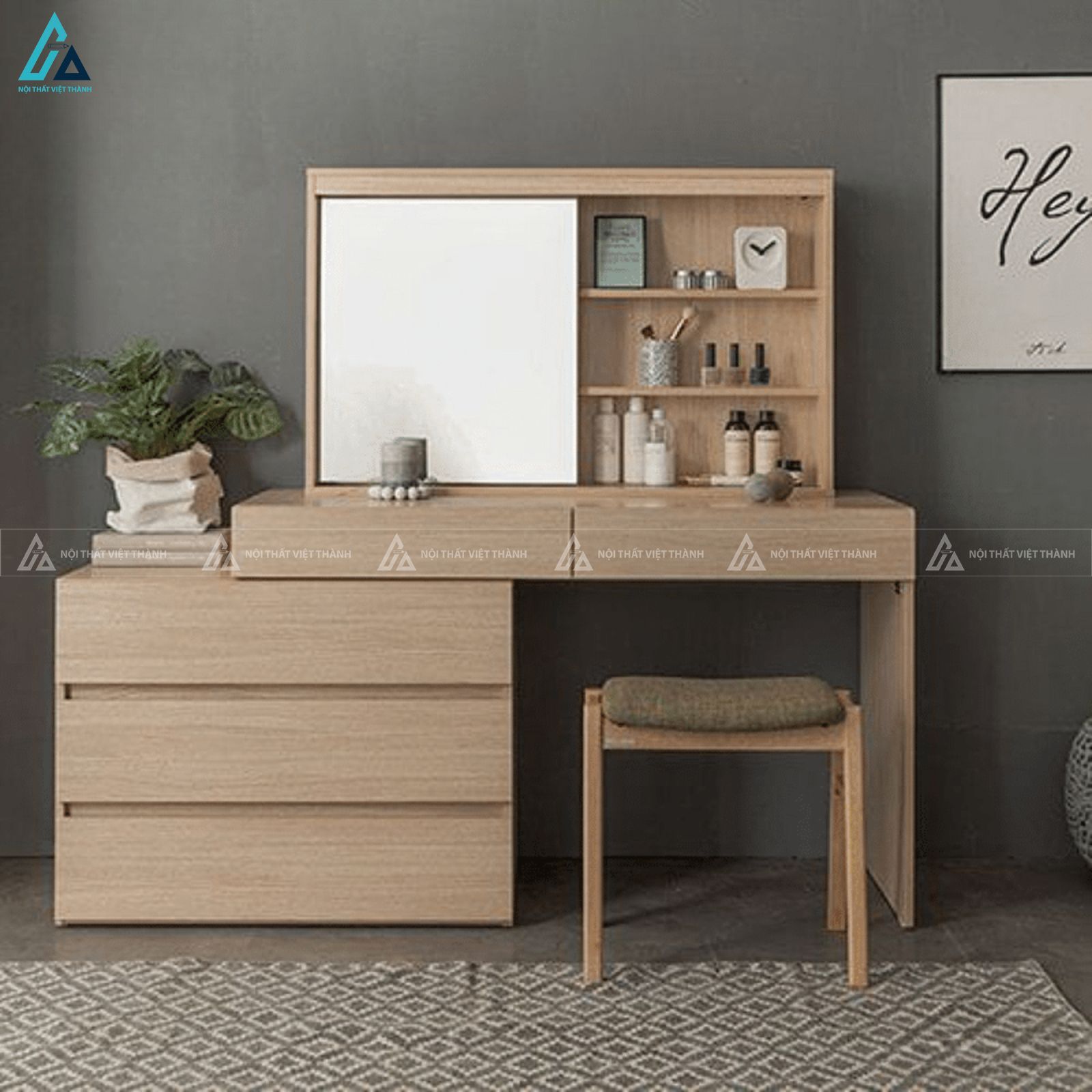 Bàn trang điểm đa năng phong cách tối giản cho phòng ngủ sang trọng