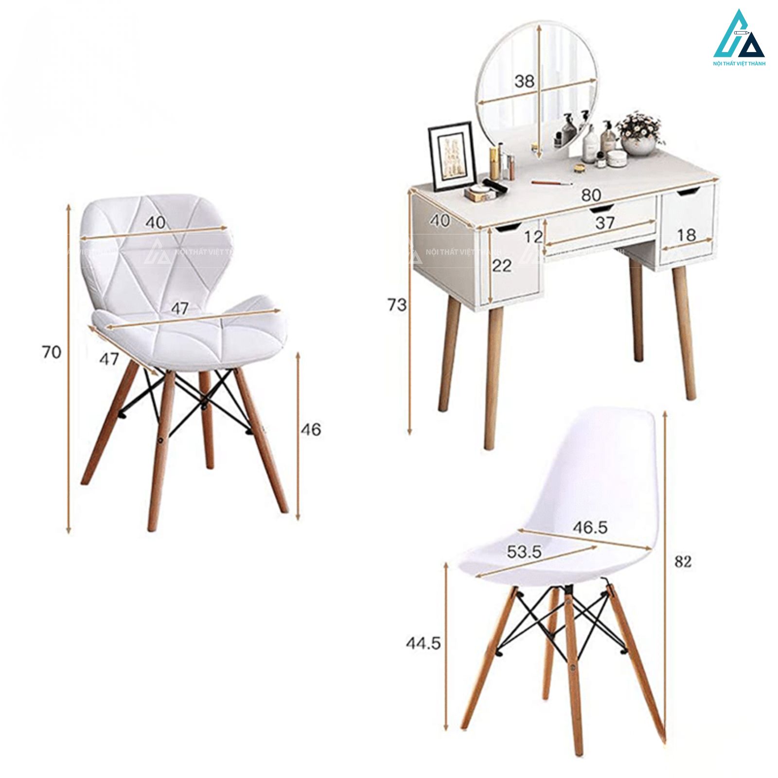 Mẫu bàn trang điểm gỗ mini tối giản cho phòng ngủ hiện đại 4