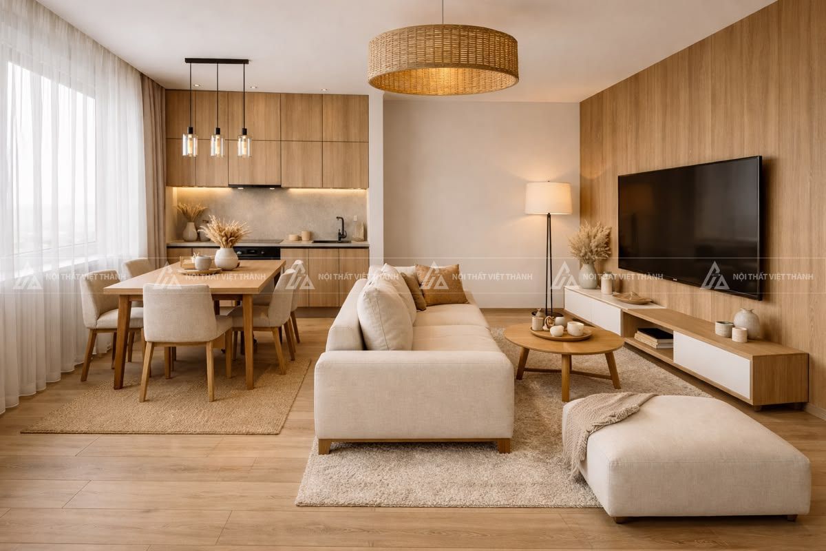 Nội thất chung cư căn hộ 70m2 ấm cúng