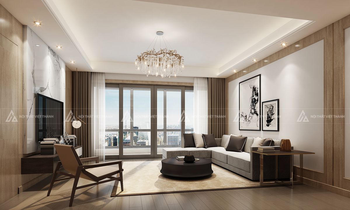 Nội thất chung cư căn hộ 70m2 hiện đại đẹp mắt