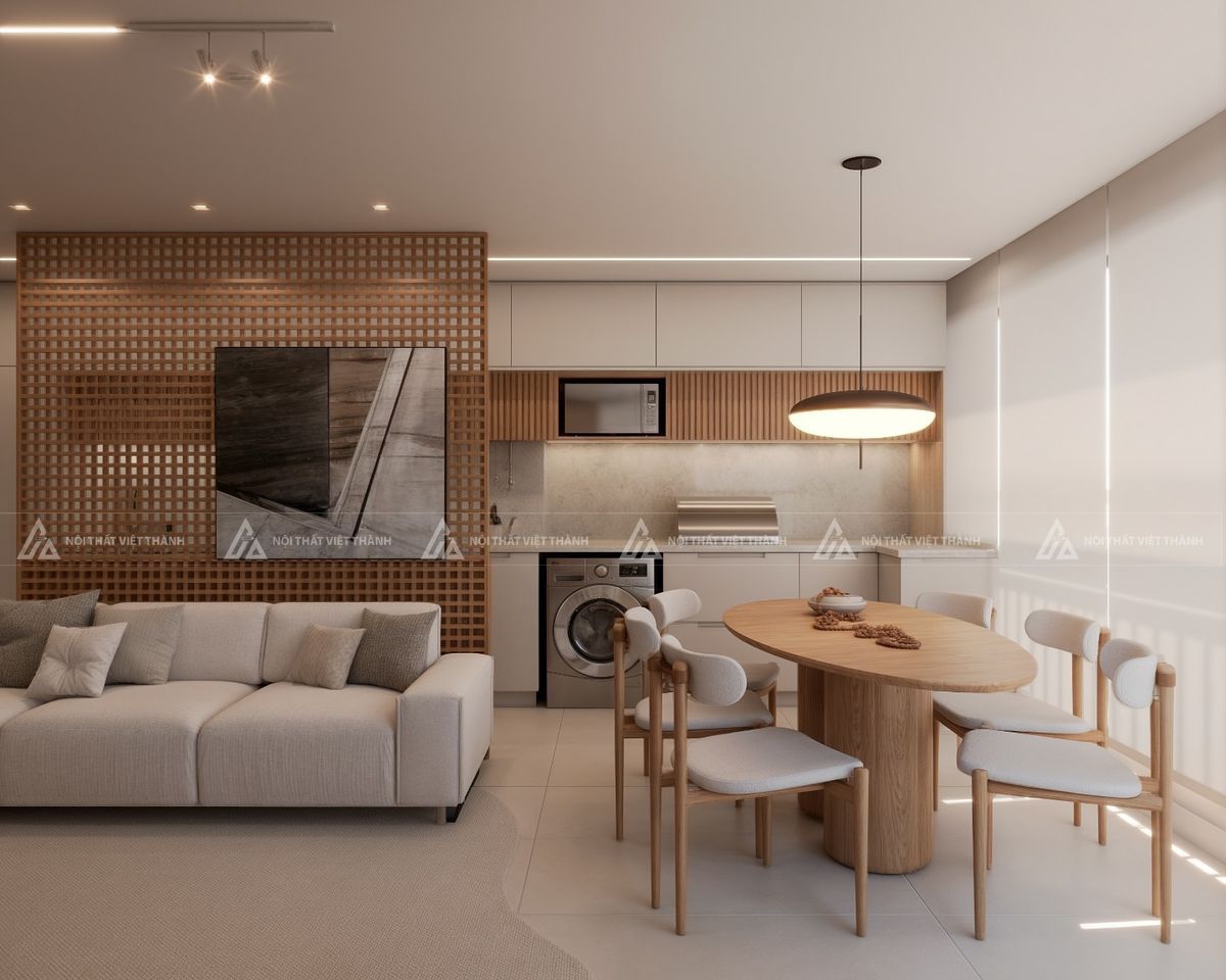 Phối màu nội thất chung cư căn hộ 70m2 hài hòa