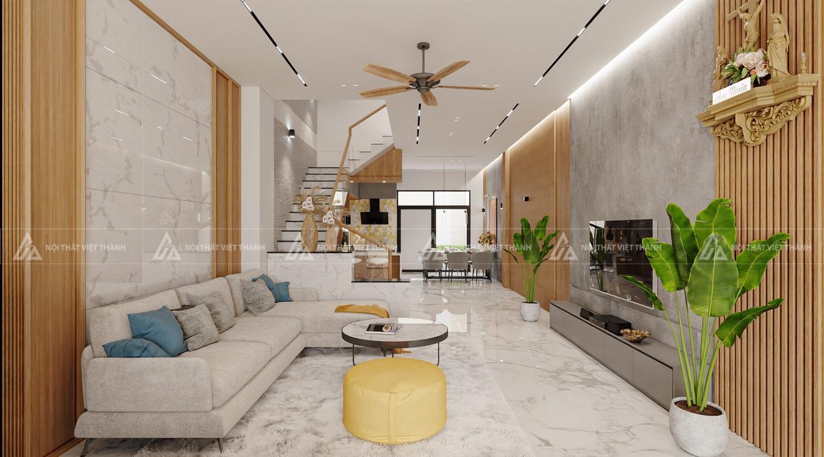 Bố trí nội thất hợp lý để tối ưu ánh sáng nhà ống