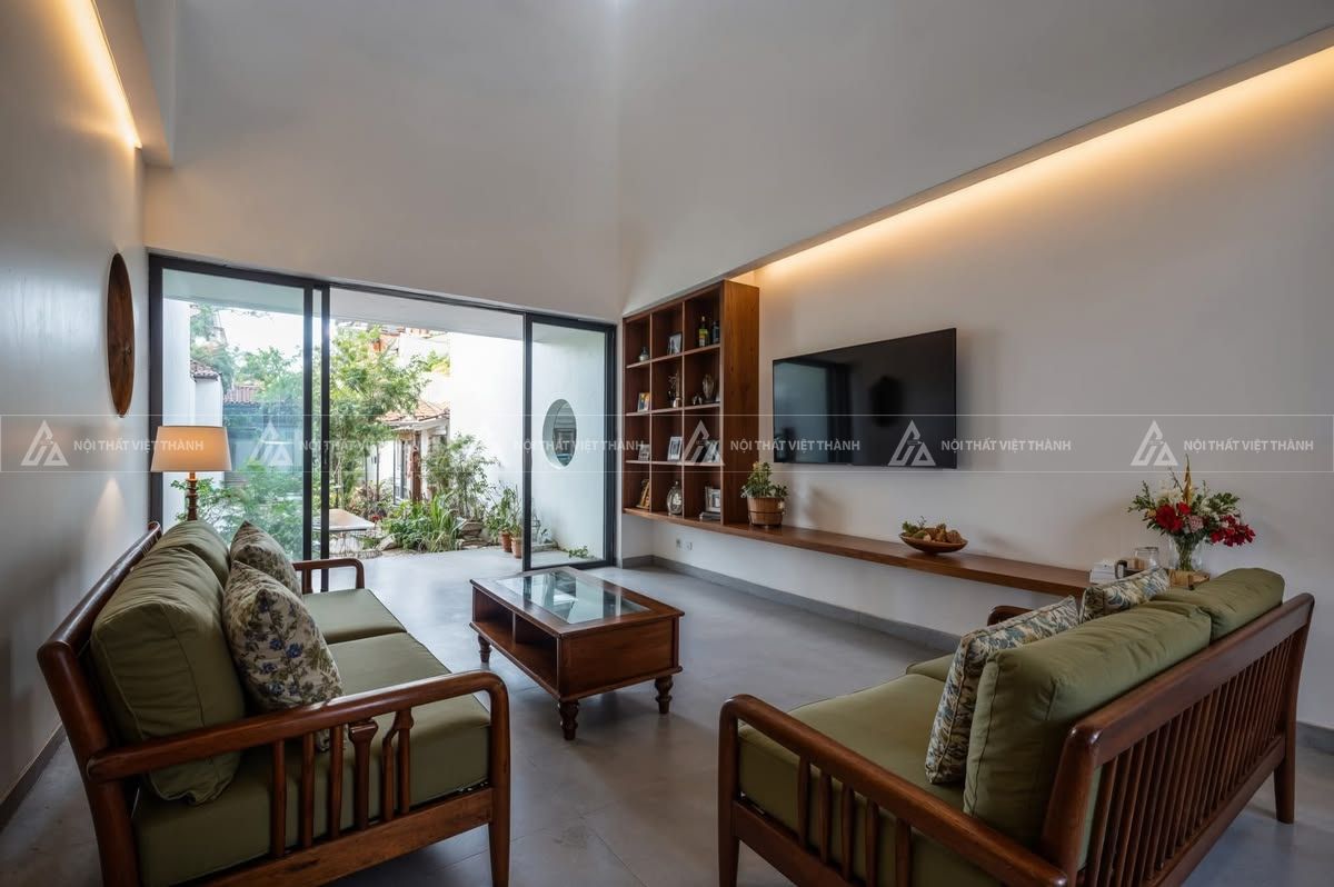 Nội thất phòng khách nhà ống sang trọng tiện nghi