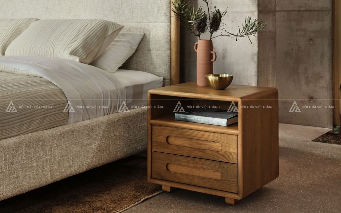 Mẫu tủ đầu giường gỗ nhỏ gọn tiết kiệm diện tích