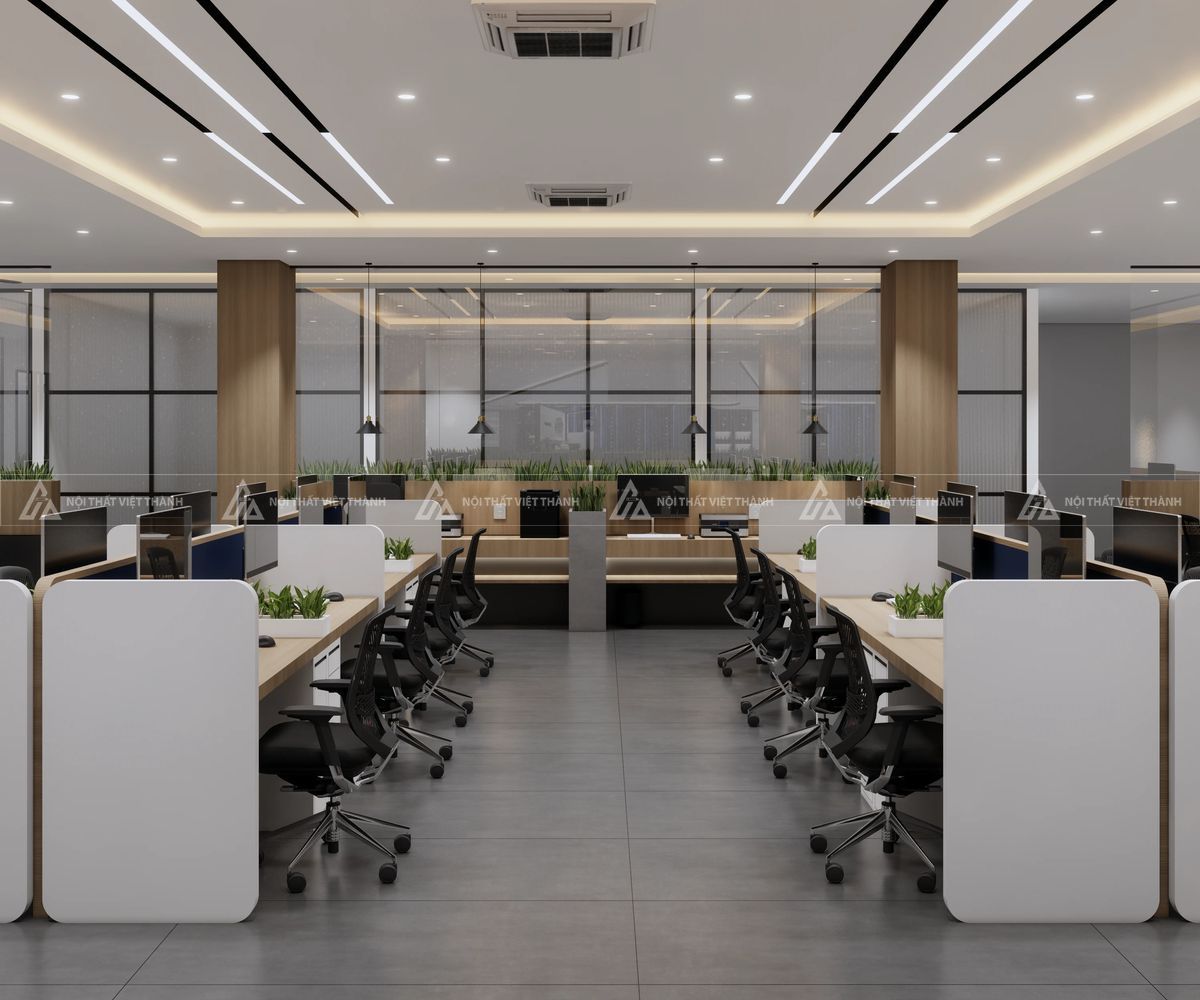 Bố trí văn phòng làm việc phong cách đơn giản