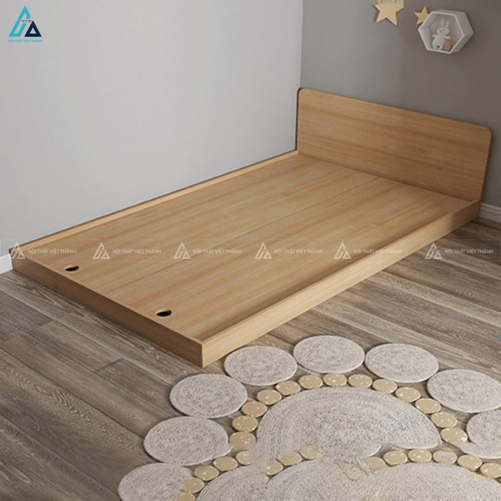 Giường gỗ công nghiệp bệt phong cách Nhật Bản tối giản