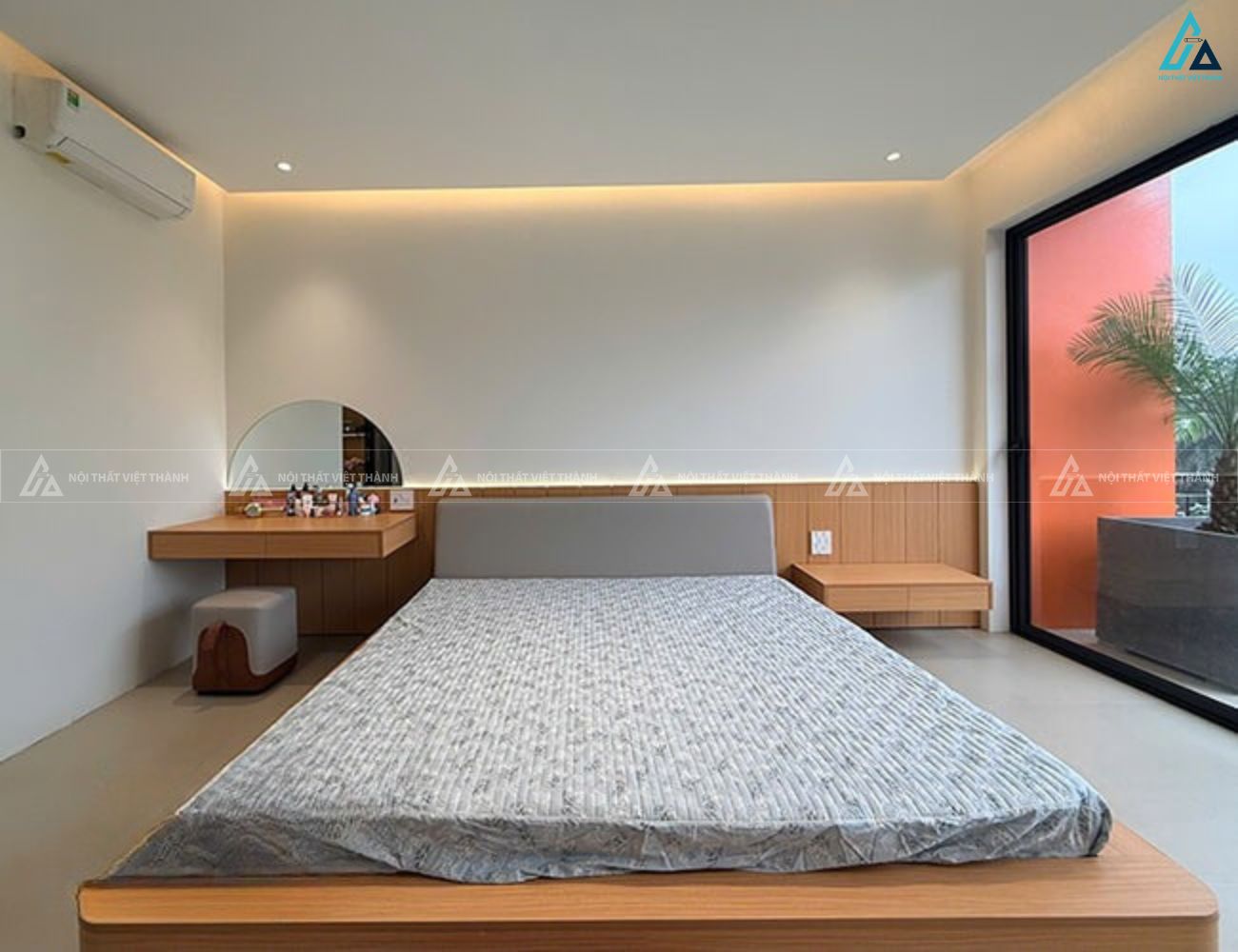 Giường gỗ công nghiệp kiểu bệt tối giản phong cách Nhật Bản 5