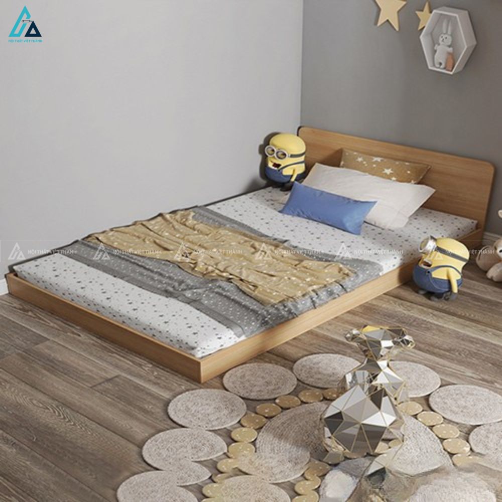 Giường gỗ công nghiệp bệt phong cách Nhật Bản tối giản 1