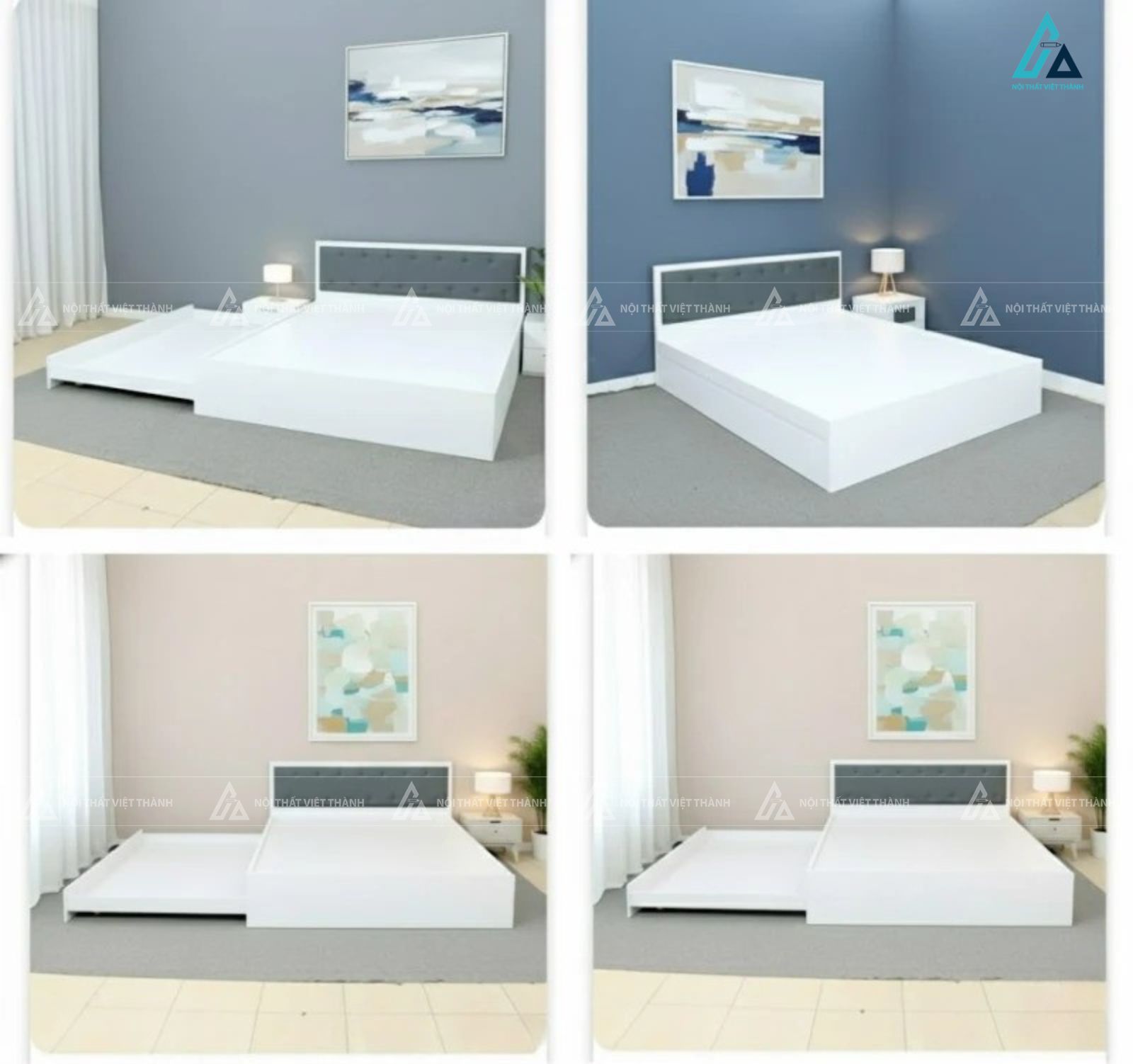 Giường gỗ công nghiệp thông minh tích hợp ngăn kéo giường phụ 7