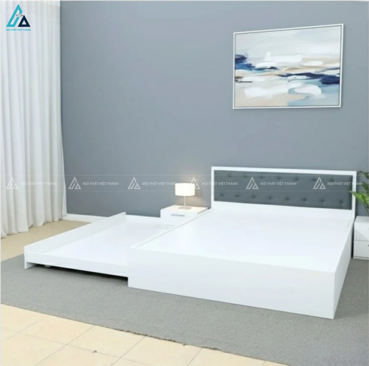Giường gỗ công nghiệp thông minh tích hợp ngăn kéo giường phụ 4