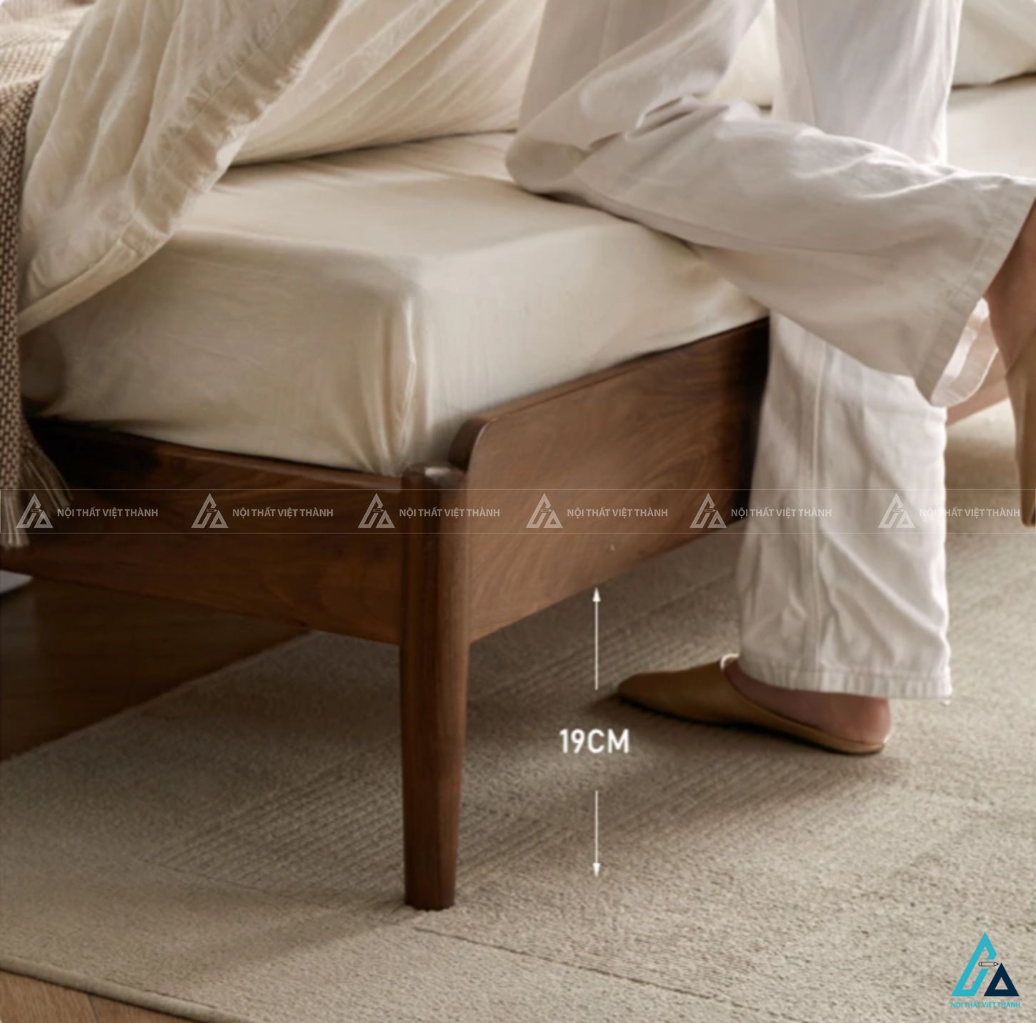 Giường ngủ gỗ tự nhiên đầu mây đan mang vẻ đẹp mộc mạc thư giãn 2