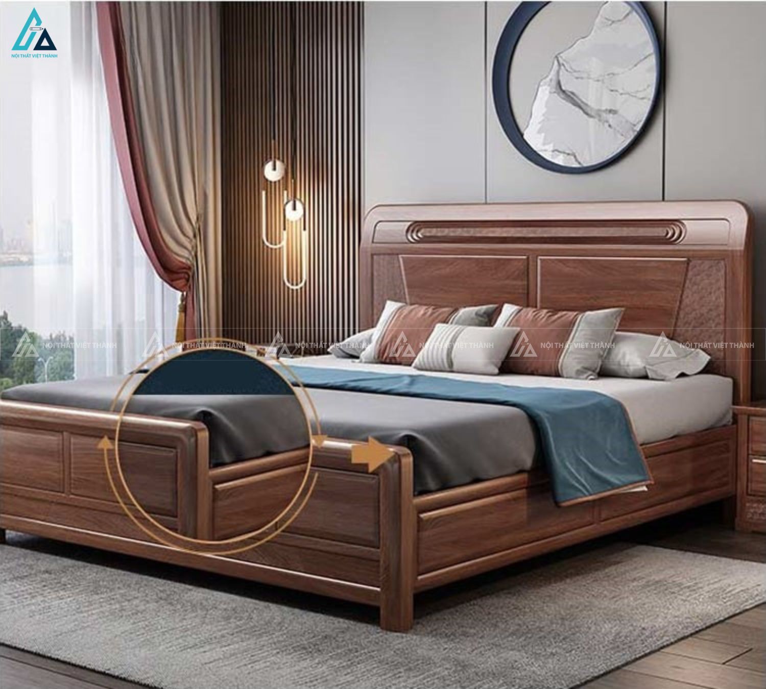 Giường ngủ gỗ tự nhiên kiểu dáng tối giản đẳng cấp cho gia đình 2