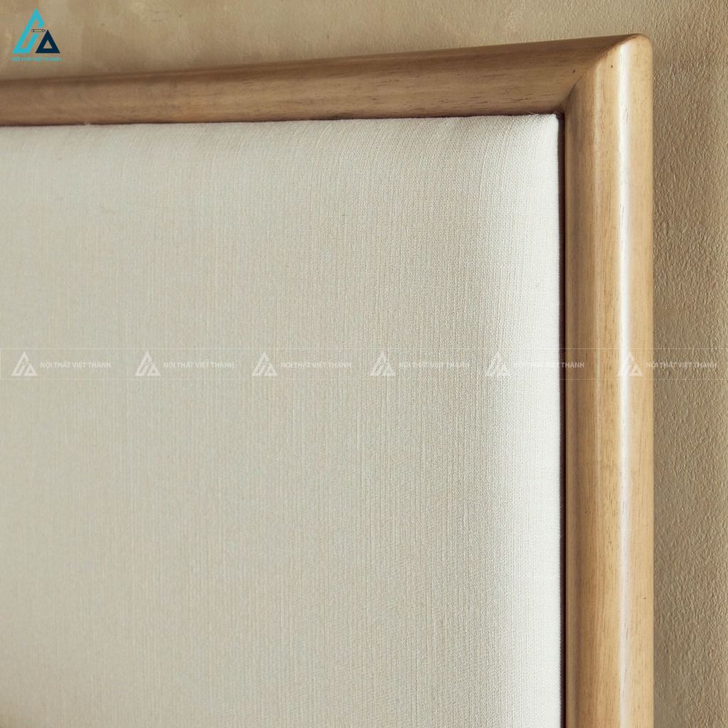 Giường ngủ gỗ tự nhiên phong cách tối giản có đầu giường bọc nệm đẹp 3