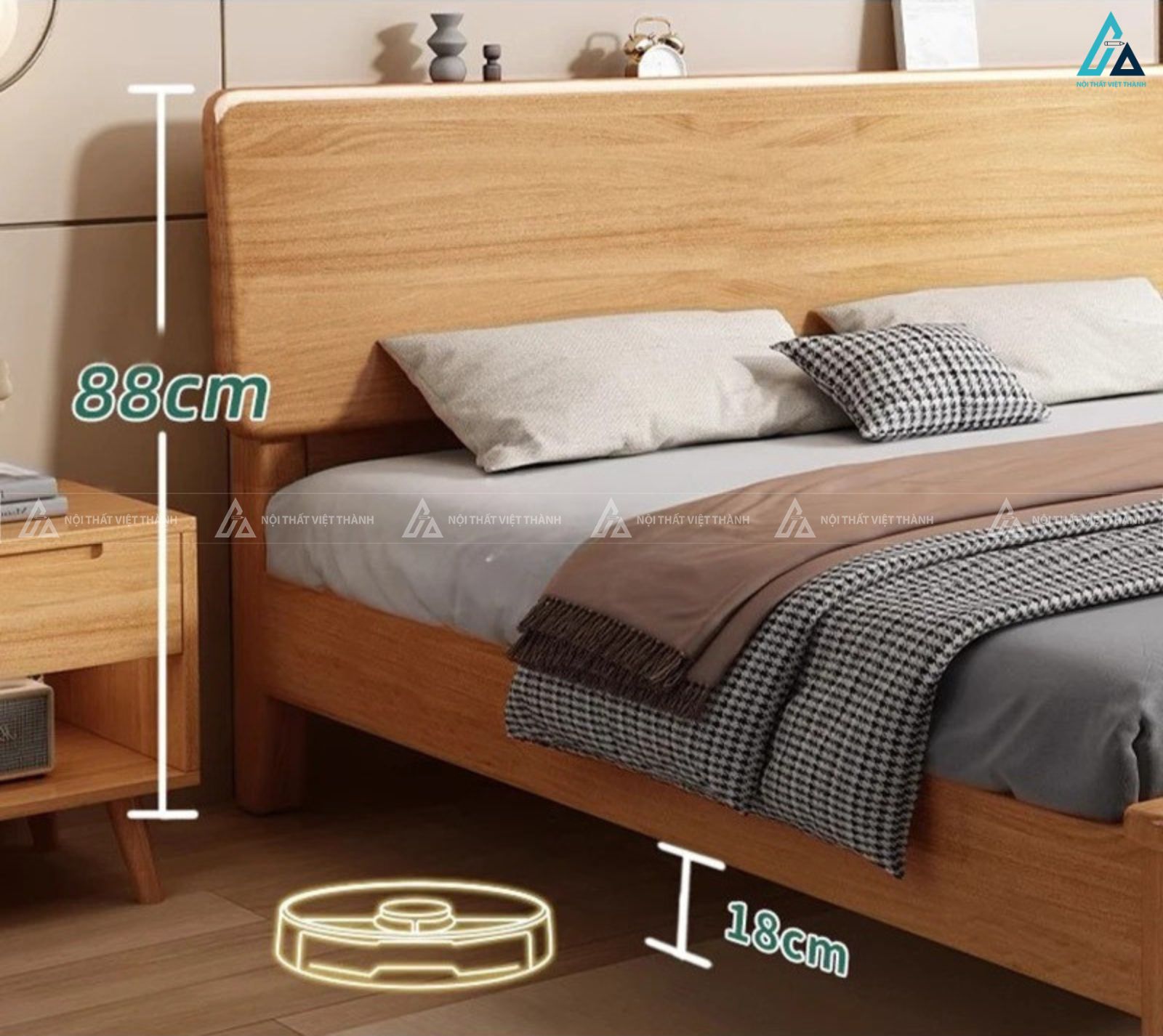 Giường ngủ gỗ tự nhiên thiết kế đơn giản tinh tế đầy cảm hứng 1