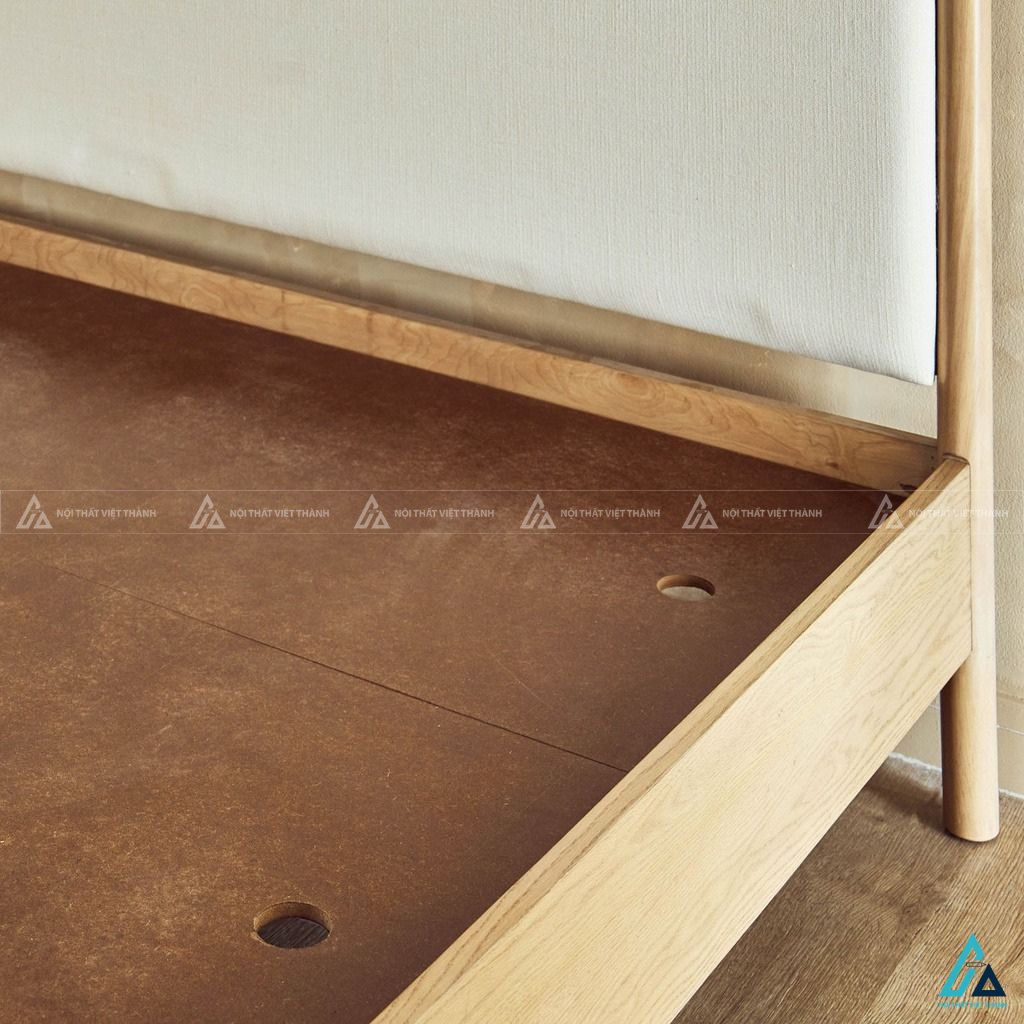 Giường ngủ gỗ tự nhiên phong cách tối giản có đầu giường bọc nệm đẹp 4