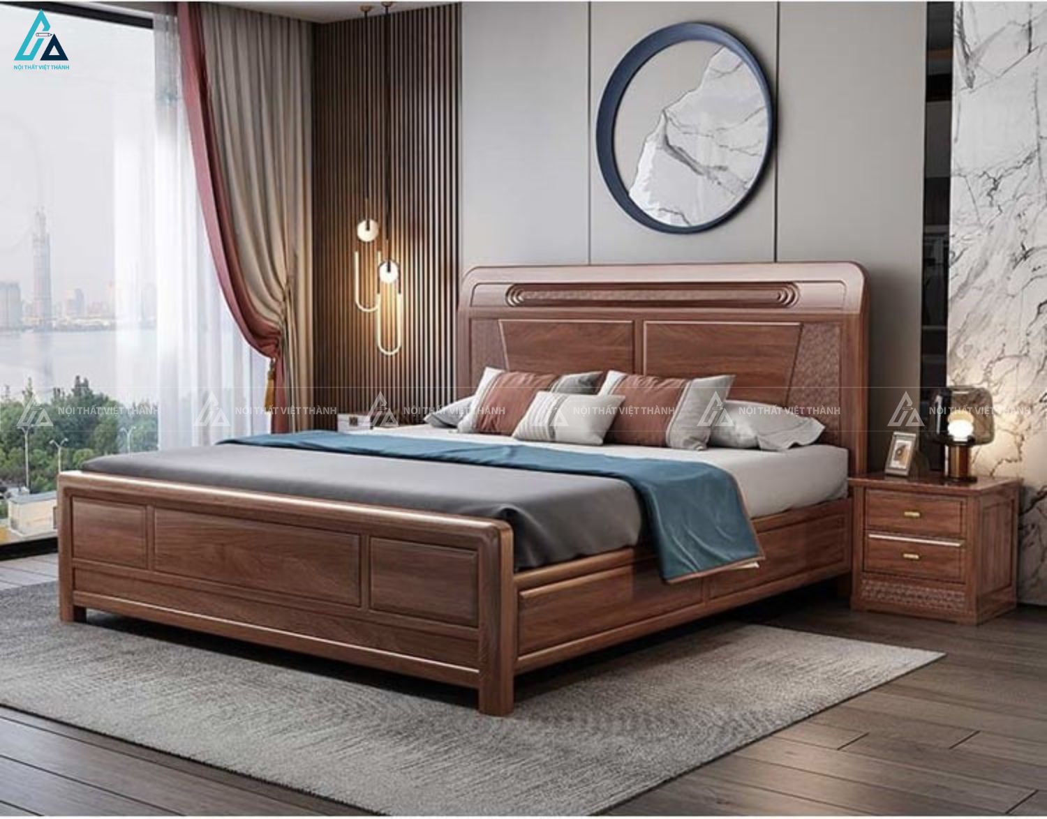 Giường ngủ gỗ tự nhiên kiểu dáng tối giản đẳng cấp cho gia đình 1